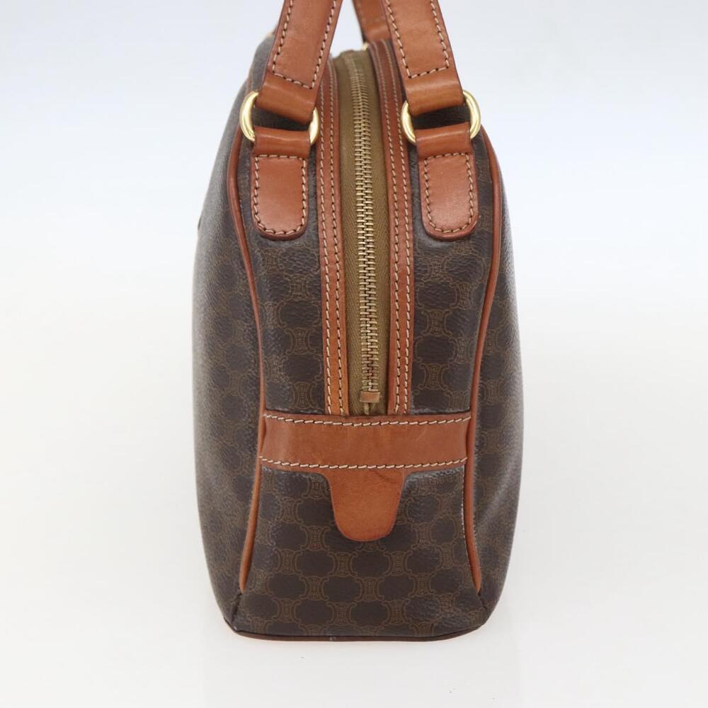 CELINE Macadam Canvas Hand Bag PVC Leather Brown Gold Auth 158983 - Picture 4 of 16